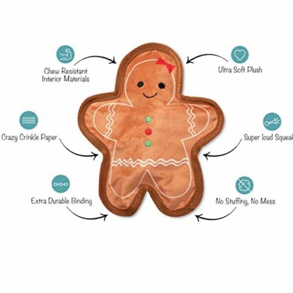 π HP π π Fringe Studio Bite Me Gingerbread Man Dog Toy - Picture 3 of 9